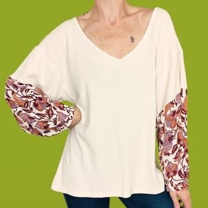 Anthropologie White long Blouse with Relaxed Fit